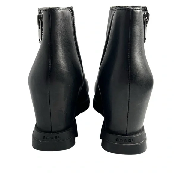 Sorel Joan of Arctic Wedge III Zip Leather Waterproof Boots Black Size 8.5 - Picture 12 of 16